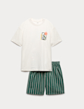 Graphic Striped Short Pyjamas (6-16 Yrs)