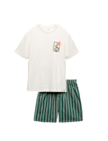 Graphic Striped Short Pyjamas (6-16 Yrs)