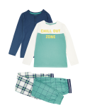 2 Pack Cotton Chill Out Slogan Pyjama Set