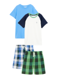 2pk Pure Cotton Checked Short Pyjama Sets