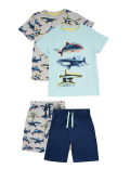 2 Pack Cotton Shark Short Pyjama Sets (6-16 Yrs)