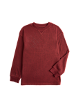 Waffle Crew Neck Pyjama Top (6-16 Yrs)