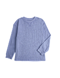 Waffle Crew Neck Pyjama Top (6-16 Yrs)
