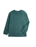 Waffle Crew Neck Pyjama Top (6-16 Yrs)