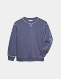 Cotton Rich Acid Wash Crew Neck Pyjama Top (6-16 Yrs)
