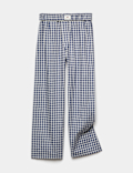 Pure Cotton Checked Woven Pyjama Bottoms (6-16 Yrs)