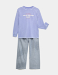 Pure Cotton Slogan Pyjamas (6-16 Yrs)