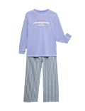 Pure Cotton Slogan Pyjamas (6-16 Yrs)