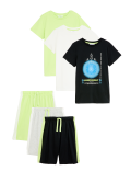 3pk Cotton Rich Space Short Pyjama Sets