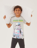 Cotton Mix Printed Round Neck Pyjama Set