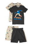 2pk Pure Cotton Skateboard Pyjama Sets