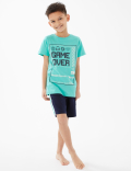 2pk Pure Cotton Gamer Short Pyjama Sets (6-16 Yrs)