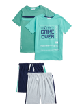 2pk Pure Cotton Gamer Short Pyjama Sets (6-16 Yrs)