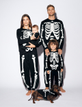Pure Cotton Glow In The Dark Skeleton Pyjamas (1-16 Yrs)