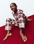 Pure Cotton Family Christmas Checked Pyjamas (1-16 Yrs)