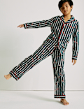Pure Cotton Candy Cane Family Christmas Pyjamas (1-16 Yrs)