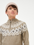 Fair Isle Half Zip Christmas Jumper (6-16 Yrs)