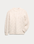 Textured Cable Knit Jumper With Wool (6-16 Yrs)