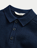 Cotton Blend Polo Jumper (6-16 Yrs)