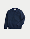 Cotton Blend Polo Jumper (6-16 Yrs)
