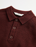 Cotton Blend Polo Jumper (6-16 Yrs)