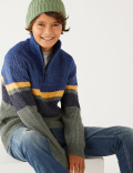 Cotton Rich Half Colourblock Jumper