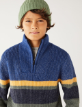 Cotton Rich Half Colourblock Jumper