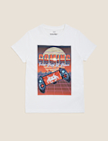Pure Cotton Graphic Round Neck Top