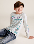Cotton Rich Explorer Slogan Top (6-16 Yrs)