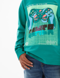 Pure Cotton Gaming Reversible Sequin Top (6-16 Yrs)