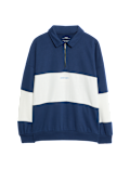Cotton Rich Colour Block Rugby Top (6-16 Yrs)