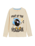 Pure Cotton Music Print Top (6-16 Yrs)