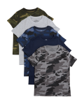 Pack of 5 Pure Cotton Crew Neck T-shirt