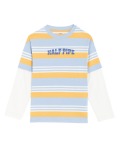 Pure Cotton Striped Slogan Top