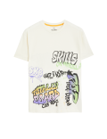 Pure Cotton Graffiti Slogan T-Shirt