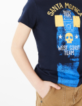 Cotton Santa Monica Slogan T-Shirt (6-16 Yrs)