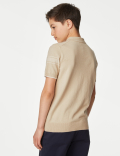 Cotton Rich Striped Knitted Polo Shirt (6-16 Yrs)