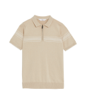 Cotton Rich Striped Knitted Polo Shirt (6-16 Yrs)