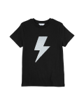 Cotton Sequin Lightning Bolt T-Shirt (3-16 Years)