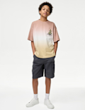 Pure Cotton Ombre Slogan T-shirt (2-16 Yrs)