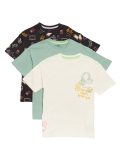 3pk Pure Cotton Graphic T-shirts (6-16 Yrs)
