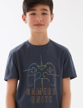 3pk Pure Cotton Gamer T-Shirts (6-16 Yrs)