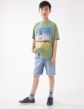Pure Cotton Skate Print Sequin T-Shirt (6-16 Yrs)