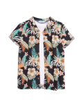 2pc Pure Cotton Floral Shirt & T-Shirt Set