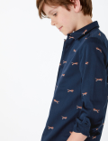 Cotton Cheetah Print Shirt (3-16 Years)