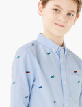Pure Cotton Skateboard Print Shirt