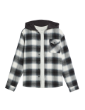 Pure Cotton Checked Hooded Shirt & T-Shirt Set (6-16 Yrs)