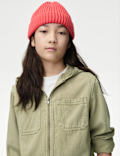 Cotton Blend Hooded Zip Shacket (6-16 Yrs)
