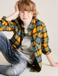 Cotton Checked Shirt with T-Shirt (6-14 Yrs)