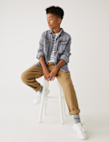 2pc Pure Cotton Denim Shirt with T-Shirt (6-16 Yrs)